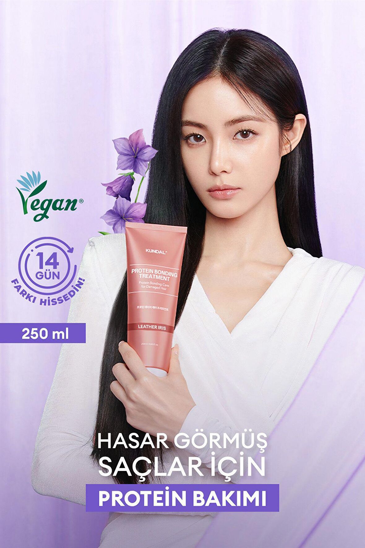 Protein Kompleksi İçeren Onarıcı Bakım Kremi Kundal Protein Bonding Treatment 250ml (Leather Iris)