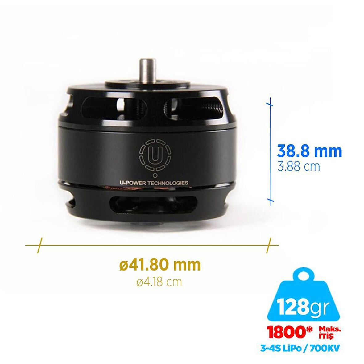 T-Motor U Power Type U U3 700KV Brushless Fırçasız Brushless Fırçasız UAV Motor Multikopter Multi-rotor Quadcopter Hexacopter Drone Motoru