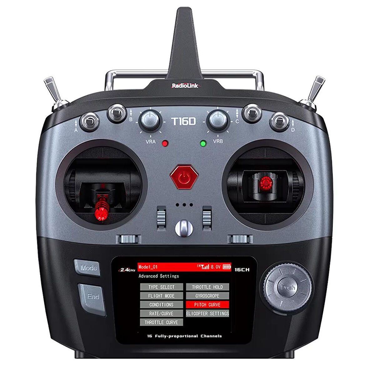 Radiolink T16D 2.4Ghz 16 Kanal Radio Kontrol Uzaktan Kumanda +R16F Alıcı ELRS,CROSSFIRE Destekli (Çanta Dahil)