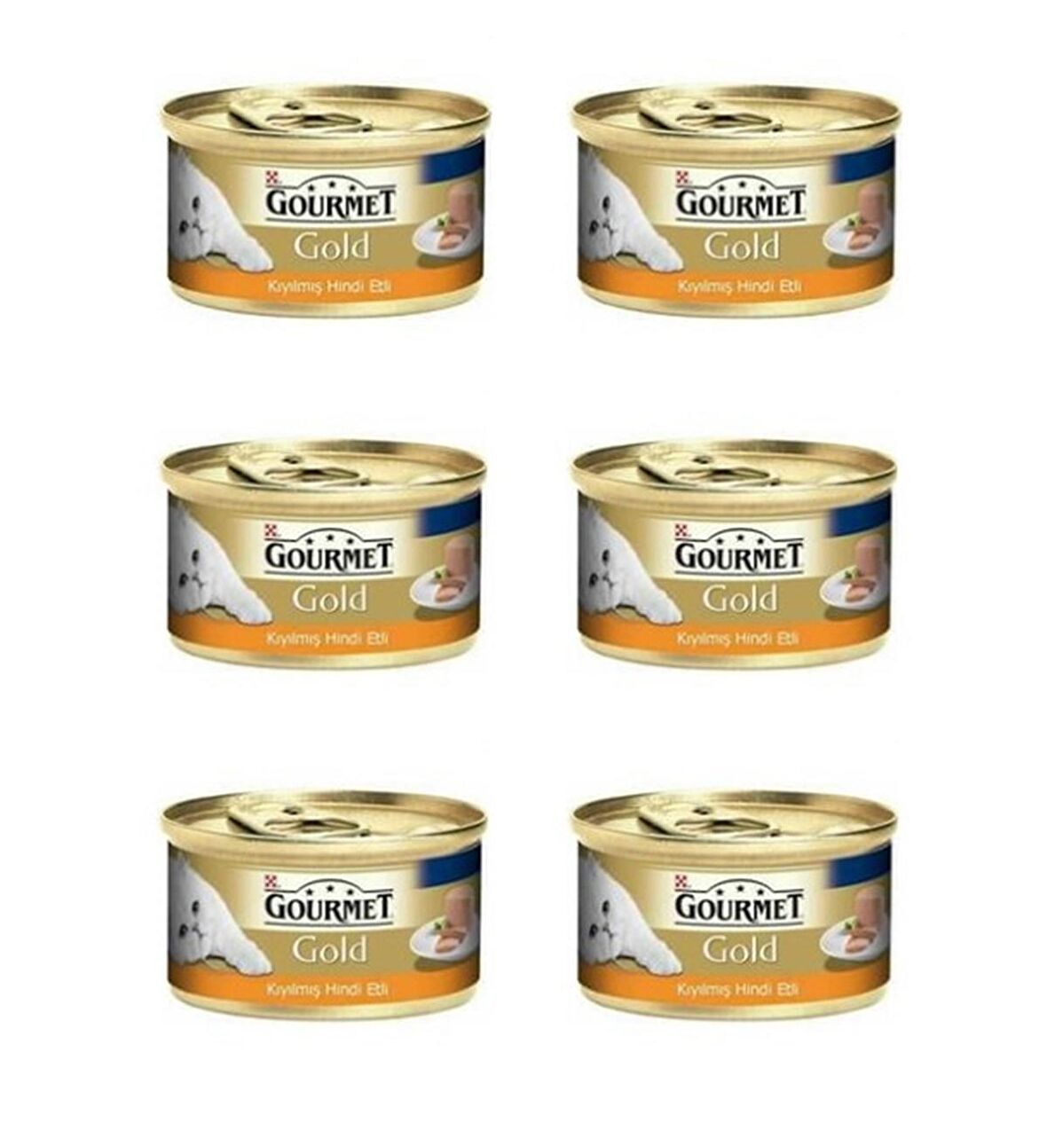 Gourmet Gold Hindi Etli Yetişkin Kıyılmış Kedi Konservesi 6x85 Gr