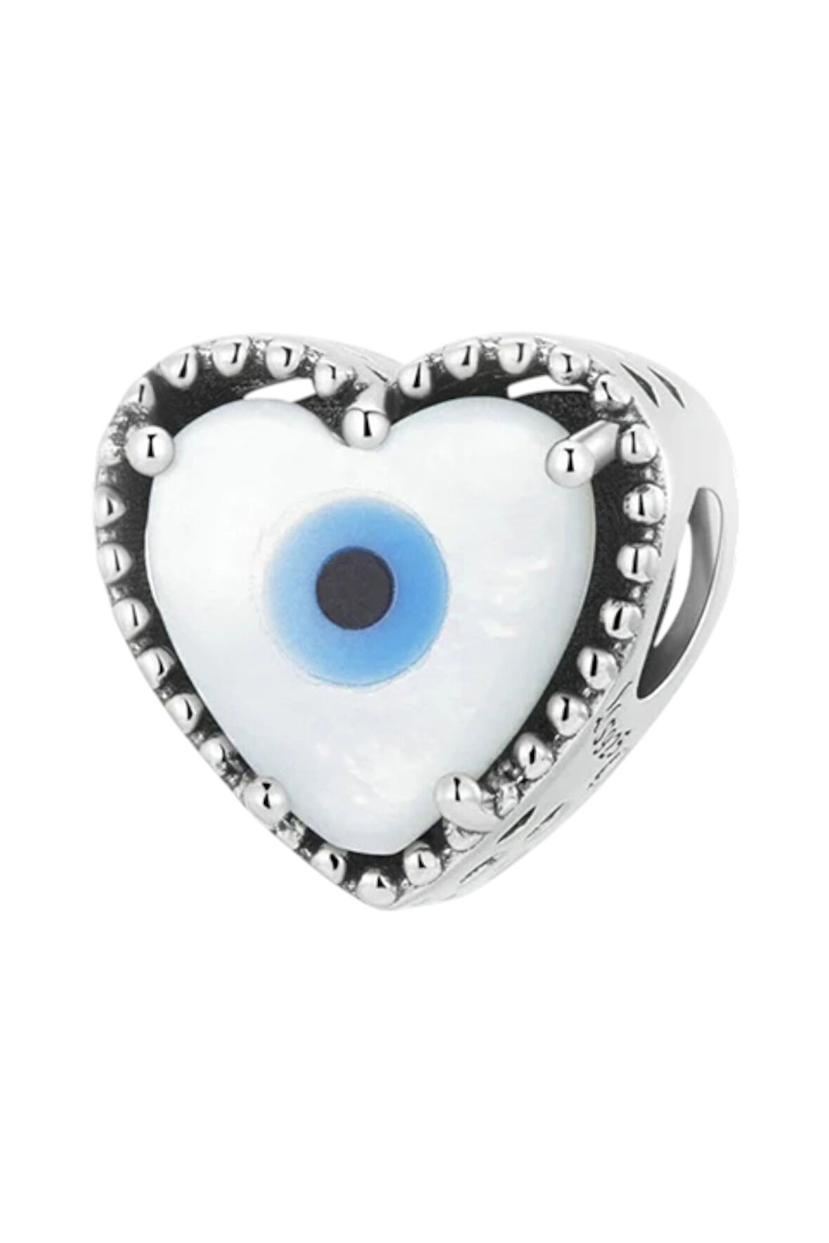 Kalp Çakra Nazar Koruyucu Charm | 925 Ayar Gümüş