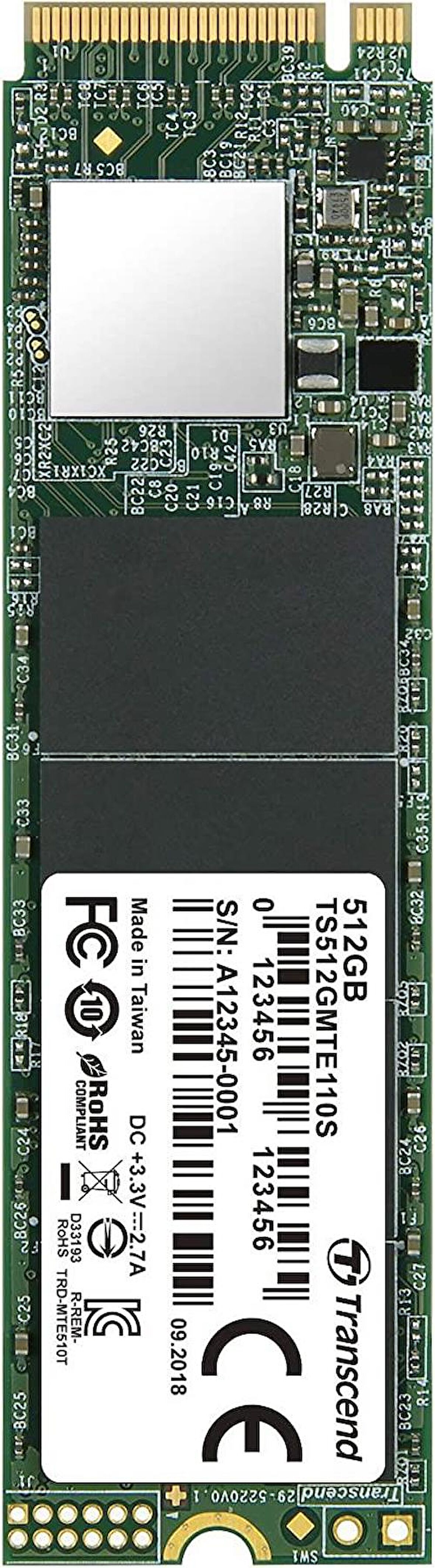 Transcend 512 Gb Pcıe Gen3 X4 M.2 Ssd 2280 High-End Uygulamalar İçin (Oyun, Dijital Ses Ve Video Prodüksiyonları Vb.); Hızlı Aktarım (1.700 / 1.400 Mb/S'Ye Kadar) Ts512Gmte110S