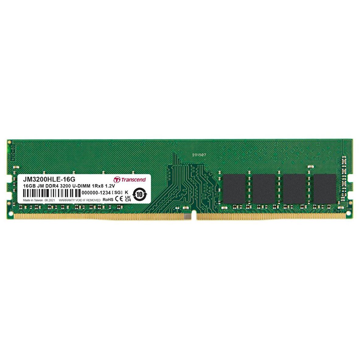 Transcend JM3200HLE-16G 16GB DDR4 3200Mhz CL22 1.2V Masaüstü Ram