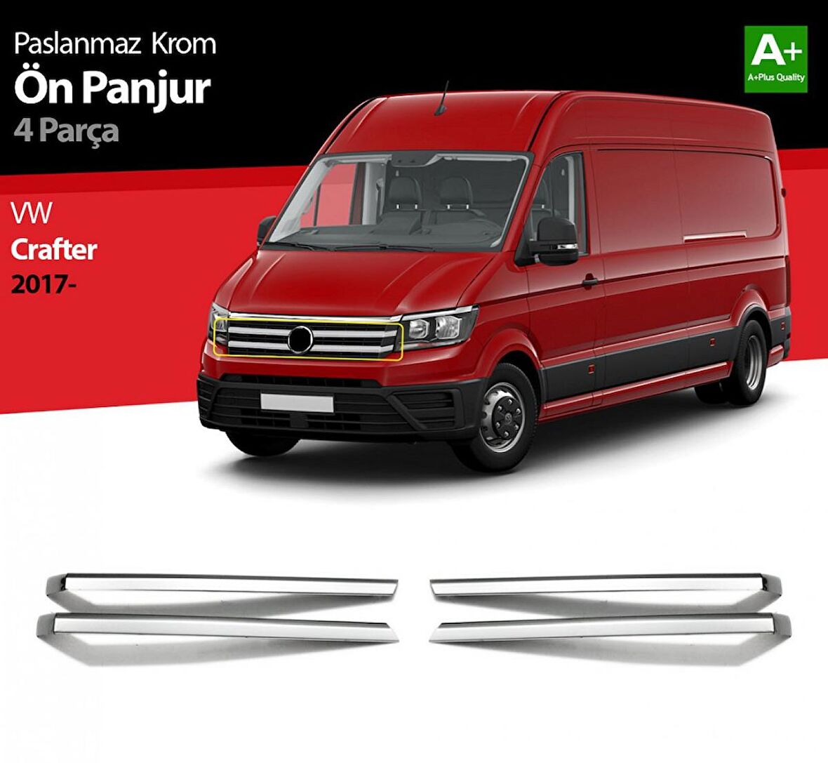 S-Dizayn VW Crafter Krom Ön Panjur 4 Prç 2017 Üzeri