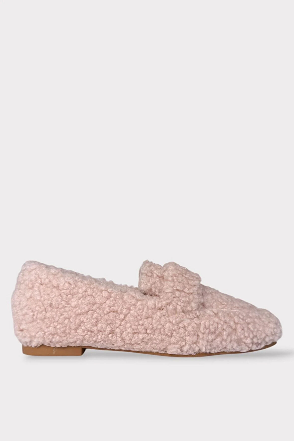 Ultra Yumuşak Peluş Ses Yapmaz Hafif Taban Ev Babeti Kadın Panduf PUDRA