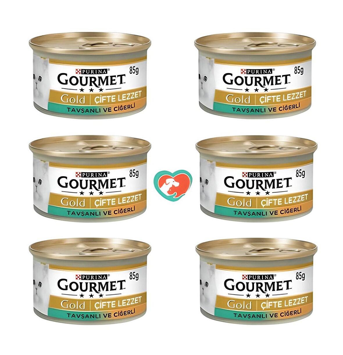 Gourmet Gold Çiftelezzet Ciğer Tavşan Kedi Konservesi 6x85 Gr