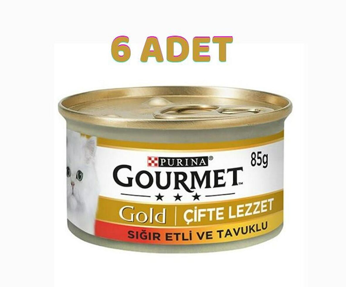 Gourmet Gold Sığır Etli Ve Tavuklu Kedi Konservesi 6x85 Gr