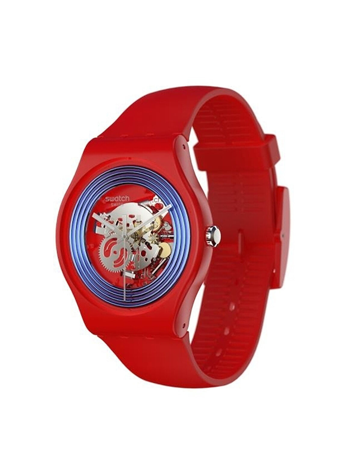 Swatch Blue Rings Red Unisex Kol Saati SO29R103
