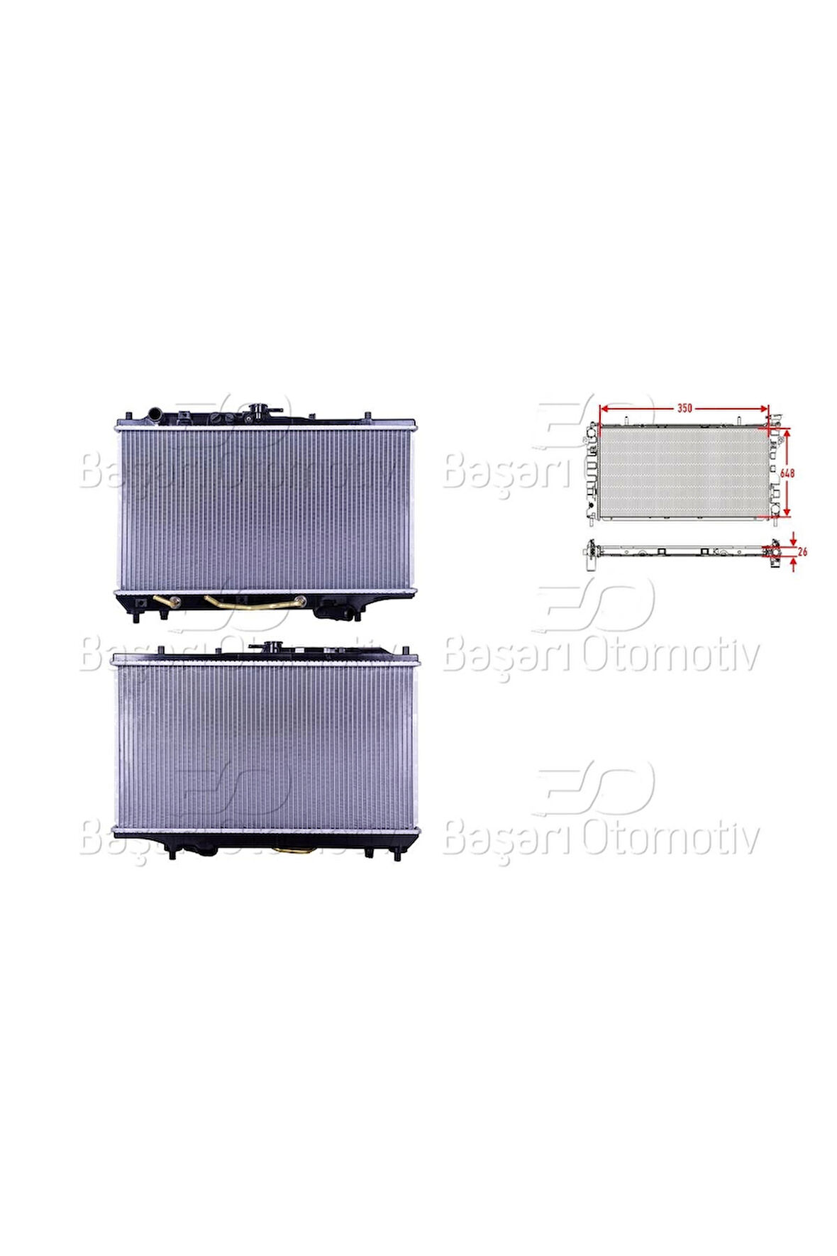 Su Radyatörü Brazing At 350X648 MM - B547-15-200D Wisco - Mazda 323 F 1.6ı. 1.8ı Hb 89-94 Uyumlu