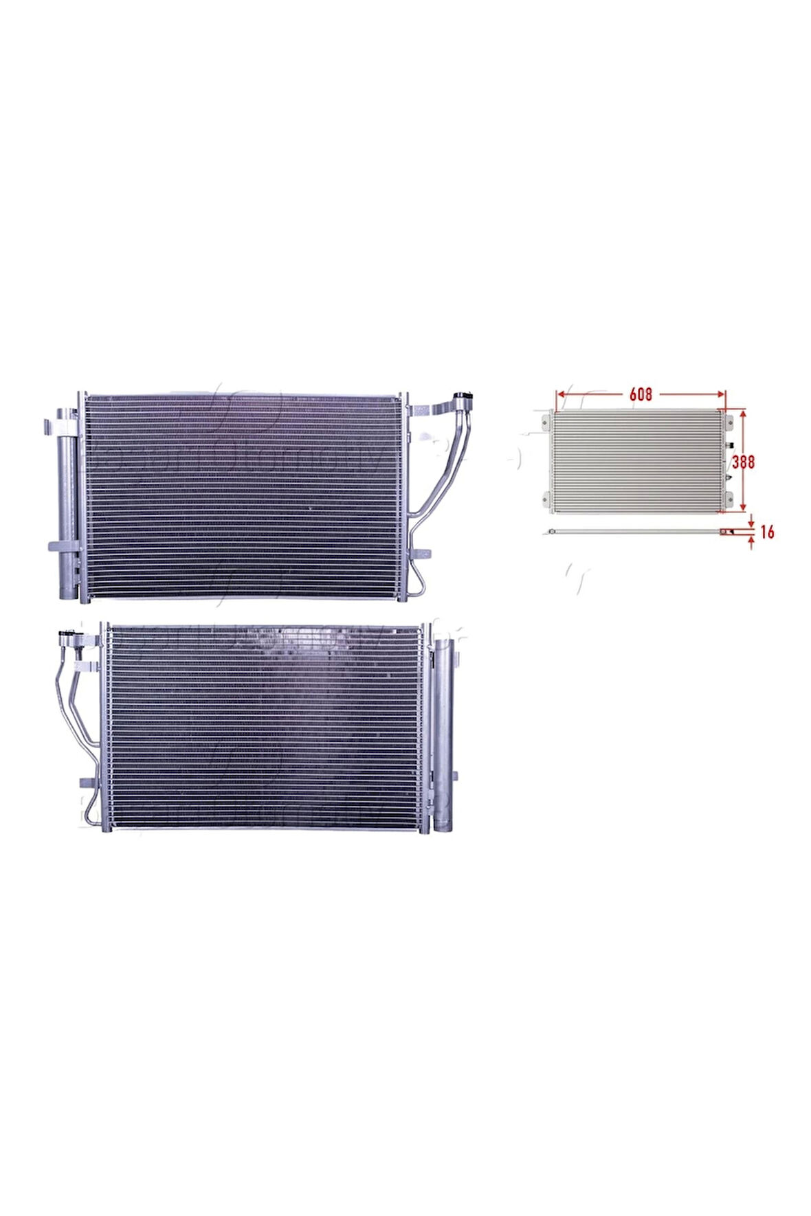 Klima Radyatörü 608x388x16 – 97606-1M000-Wisco - Kıa Cerato 2 1.6 Cvvt  2010-2013 Arası Uyumlu