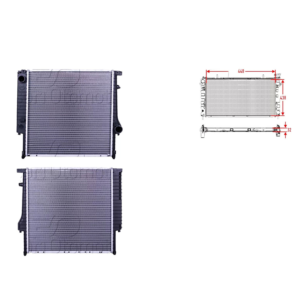 Su Radyatörü Brazing Mt - 1719259 Wisco - Bmv 3 Serisi E30 3.20ı. 3.25ı M20 82-93 Uyumlu