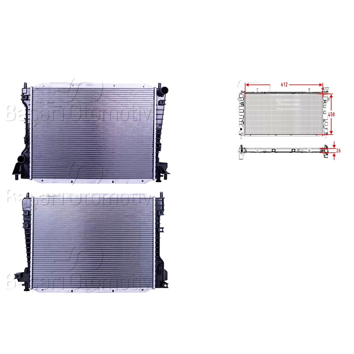 Su Radyatörü Brazing Mt-At 612X458X26 – XR82935 Wisco – Jaguar S Type 3.0-4.0 99-08 Uyumlu