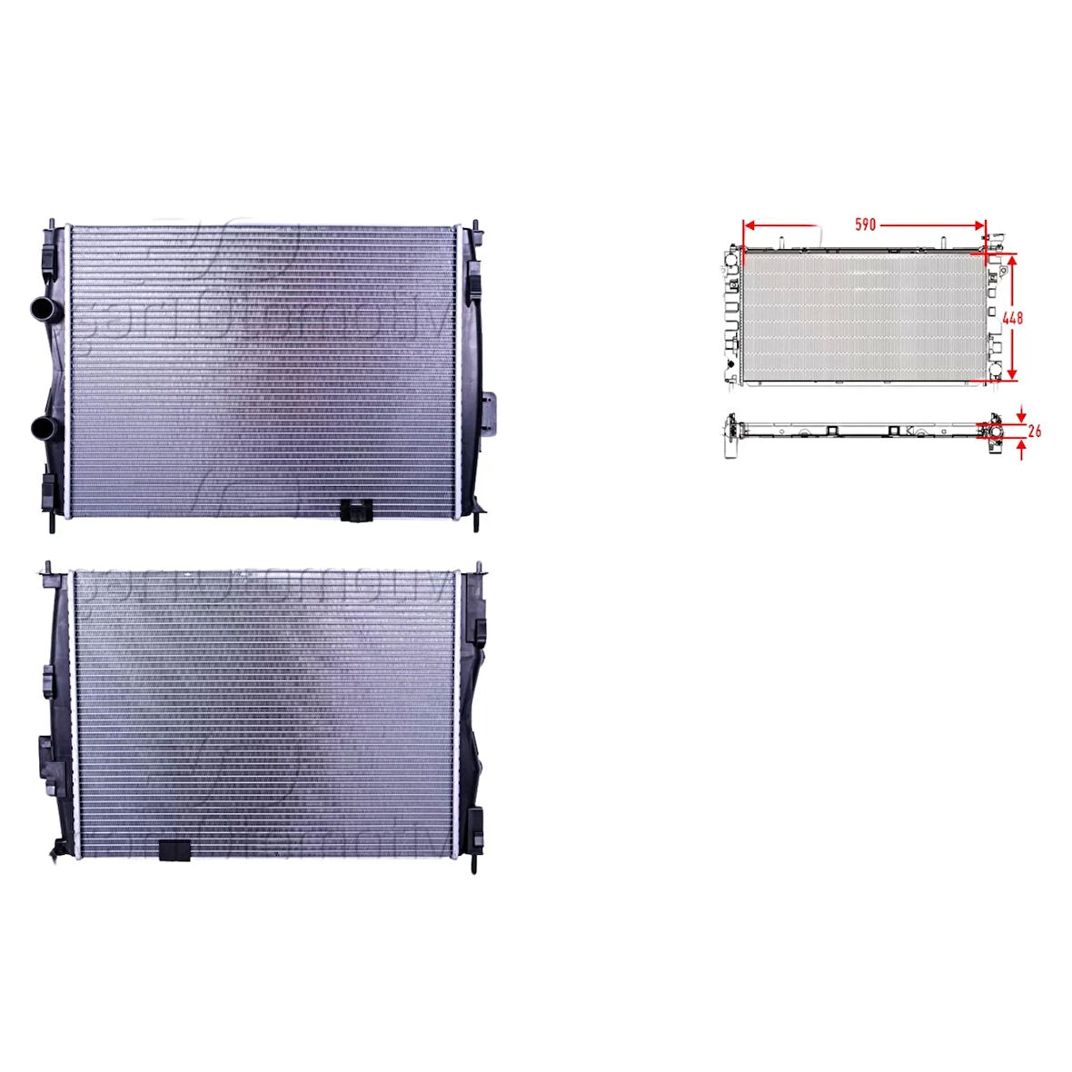 Su Radyatörü Brazing Mt 590X448X26 – 21400-JD000 WİSCO – Nissan Qashqai (J10) 1.6 07-13 Uyumlu