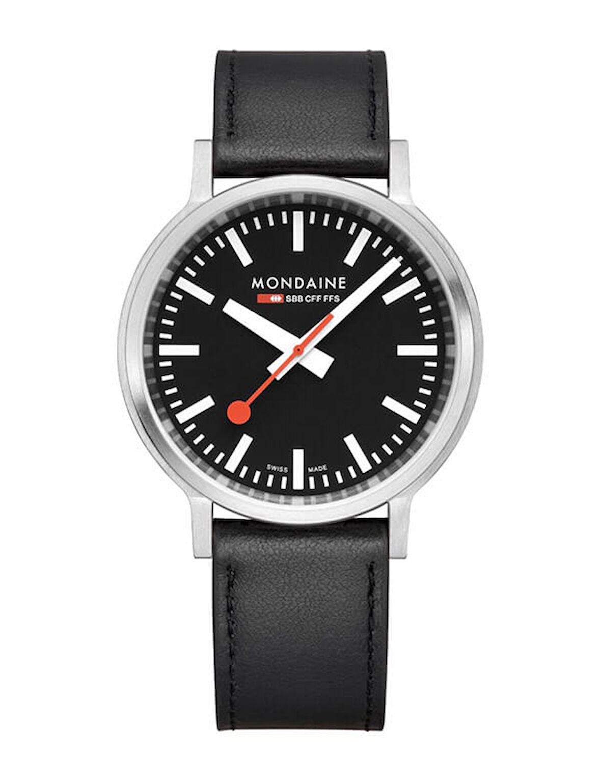 Mondaine Stop2go Black Vegan Leather Strap MST.41020.LBV.2SE