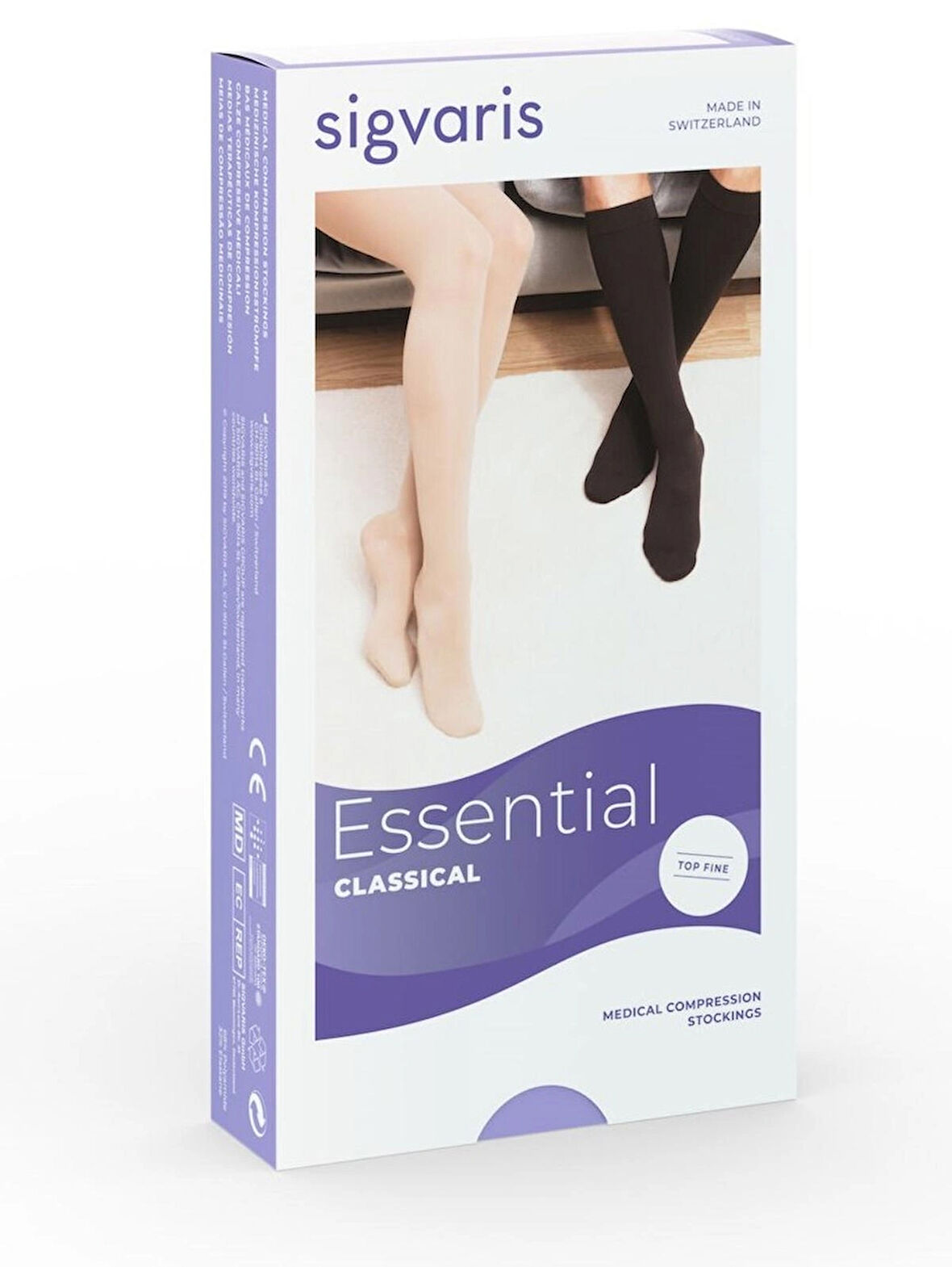 Essential Classical(TOPFİNE SELECT)Large Short /Diz Altı /orta Basınç /Kapalı Burun /Siyah