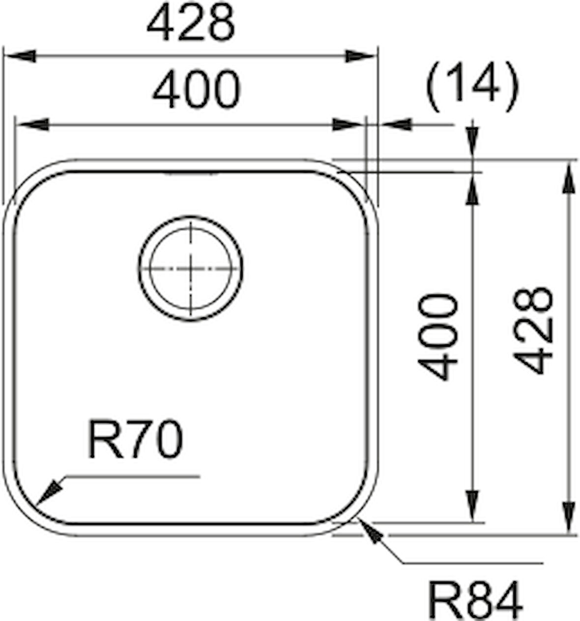 Franke Smart SRX 110-40 Tek Gözlü, Paslanmaz Çelik, İnox Renk, Tezgah Altı