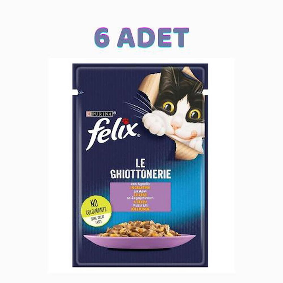 Felix Kuzu Etli Kedi Pouch Konservesi 6x85 Gr