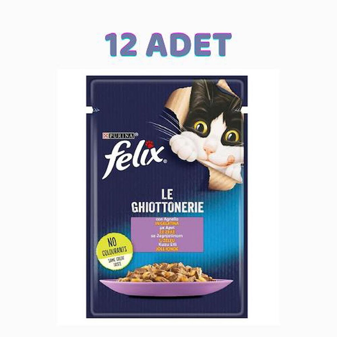 Felix Kuzu Etli Kedi Pouch Konservesi 12x85 Gr