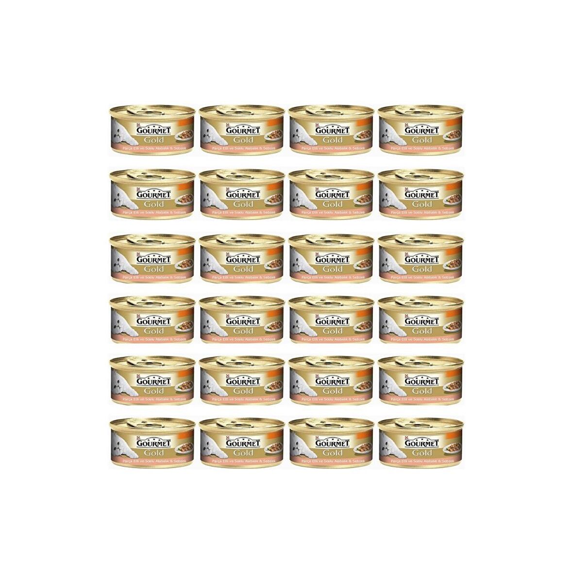 Gourmet Gold Soslu Alabalik Ve Sebzeli Yetişkin Kedi Konservesi 85 Gr. 24 Adet