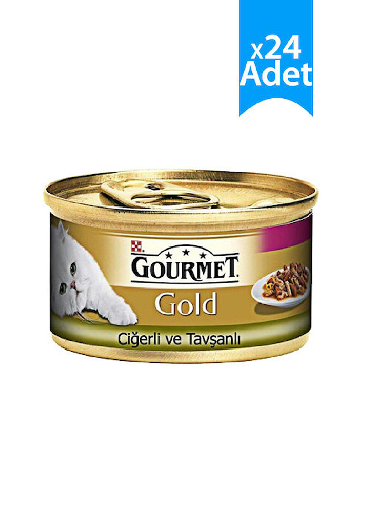 Gourmet Gold Ciğer ve Tavşan Çifte Lezzet Kedi Konservesi 85 gr x 24 adet