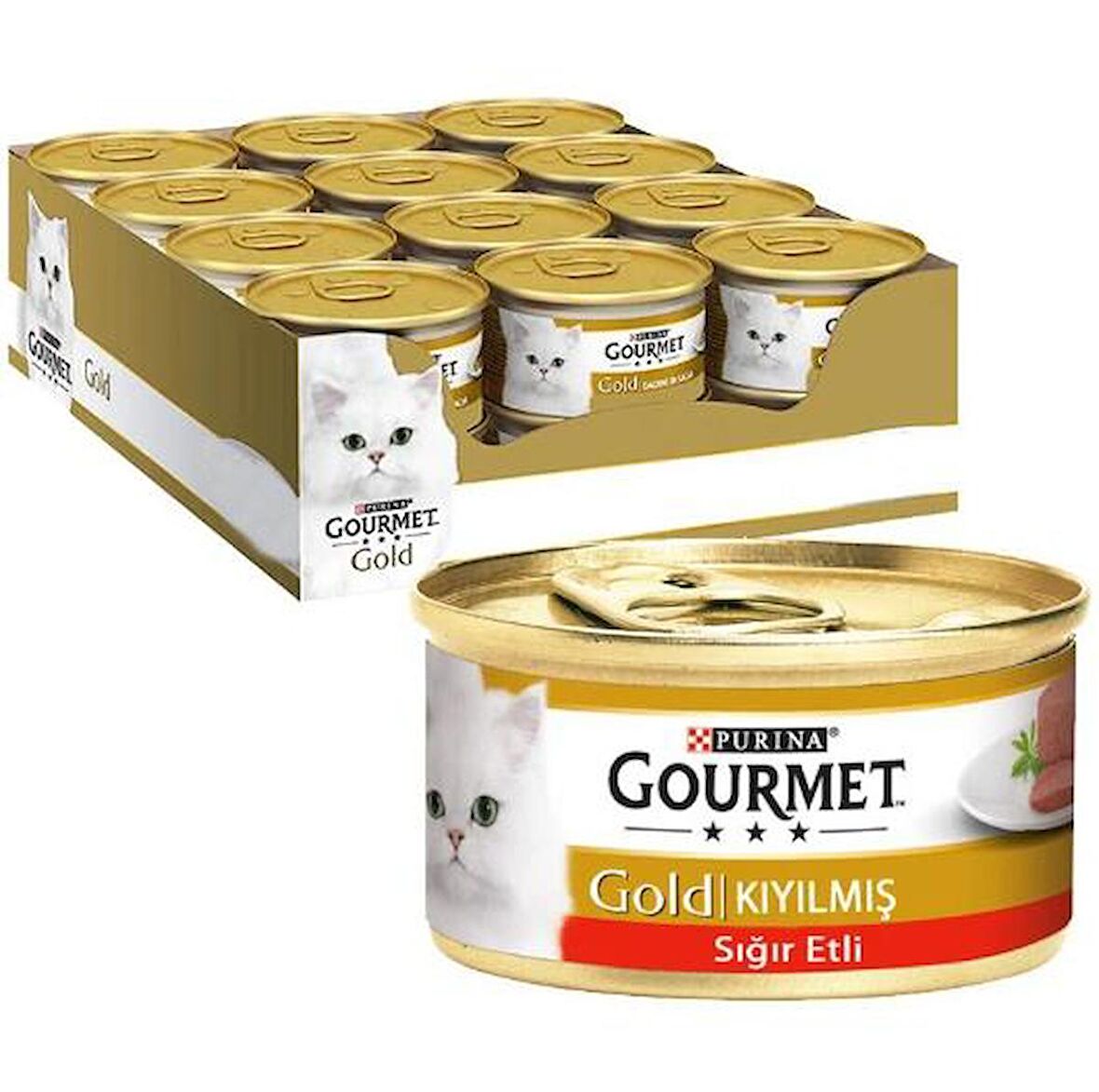 Gourmet Gold Kıyılmış Sığır Etli Kedi Konservesi 85 Gr x 24 Adet