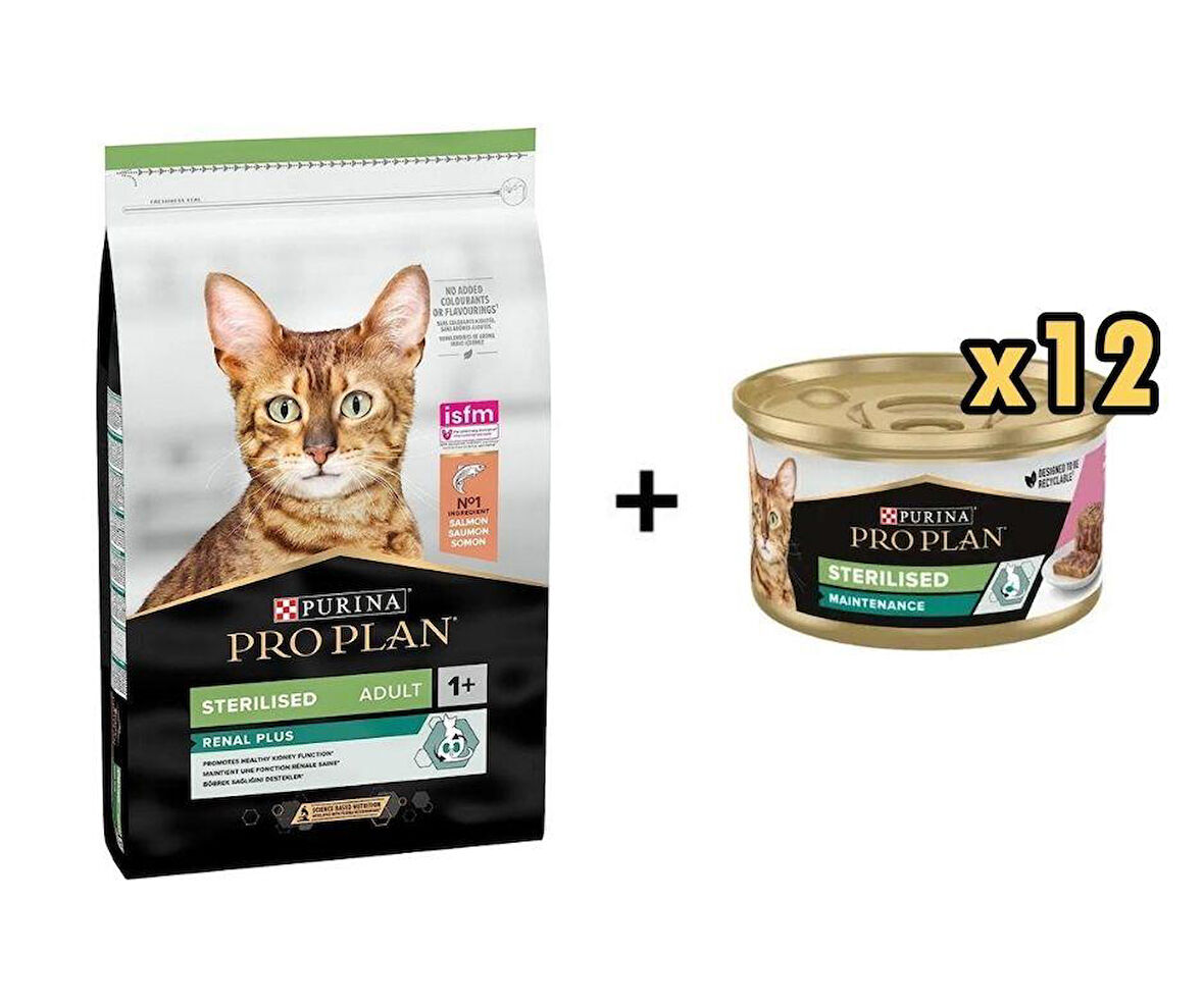 Pro Plan Somonlu Kısırlaştırılmış Kedi Maması 1.5 Kg+ 12 Adet Proplan Sterilised Ton ve Somonlu Kısırlaştırılmış Kedi Konservesi 85 Gr 