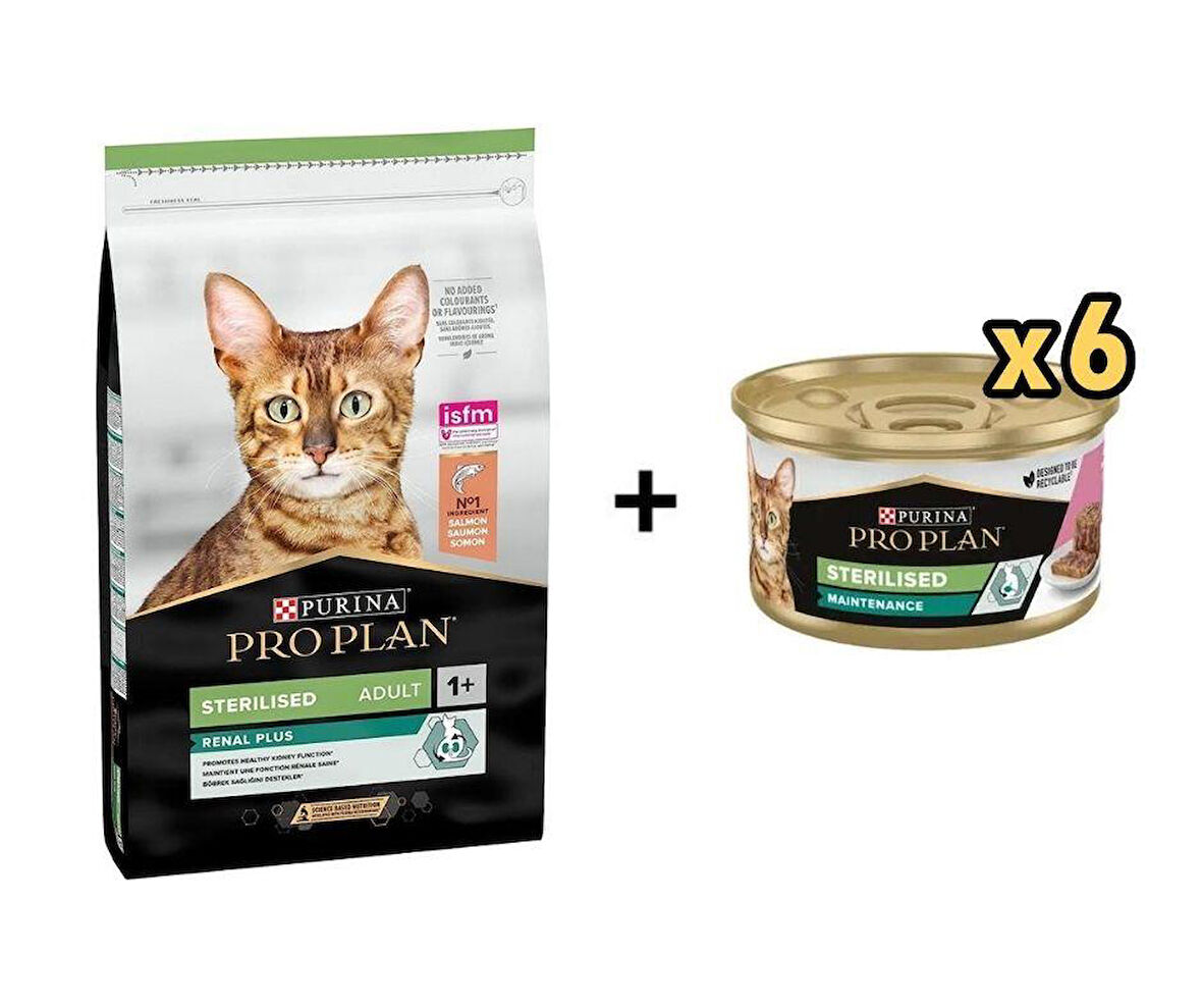 Pro Plan Somonlu Kısırlaştırılmış Kedi Maması 1.5 Kg + 6 Adet Proplan Sterilised Ton ve Somonlu Kısırlaştırılmış Kedi Konservesi 85 Gr