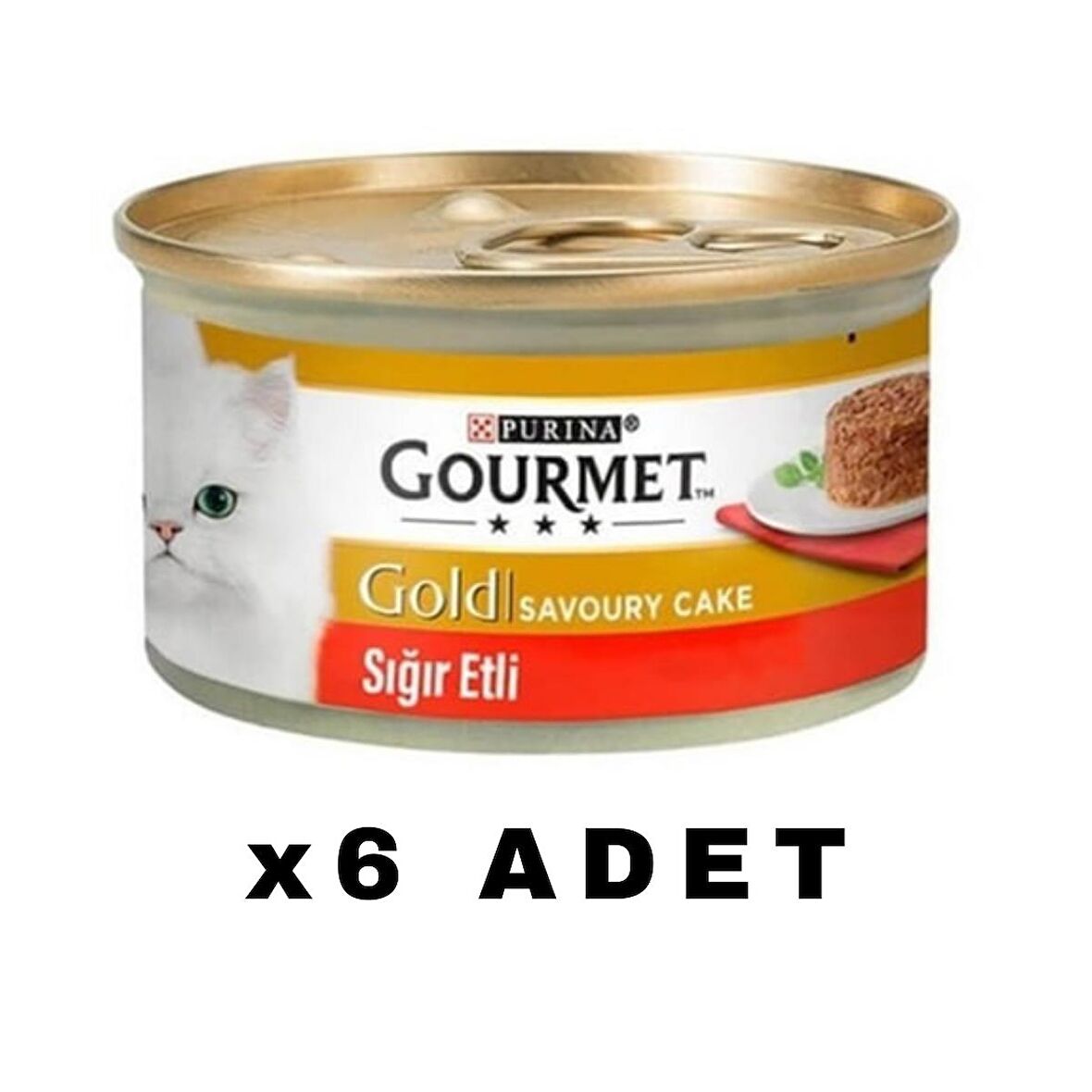 Gourmet Gold Savoury Cake Sığır Etli Yetişkin Kedi Konservesi 85 Gr x 6 ADET