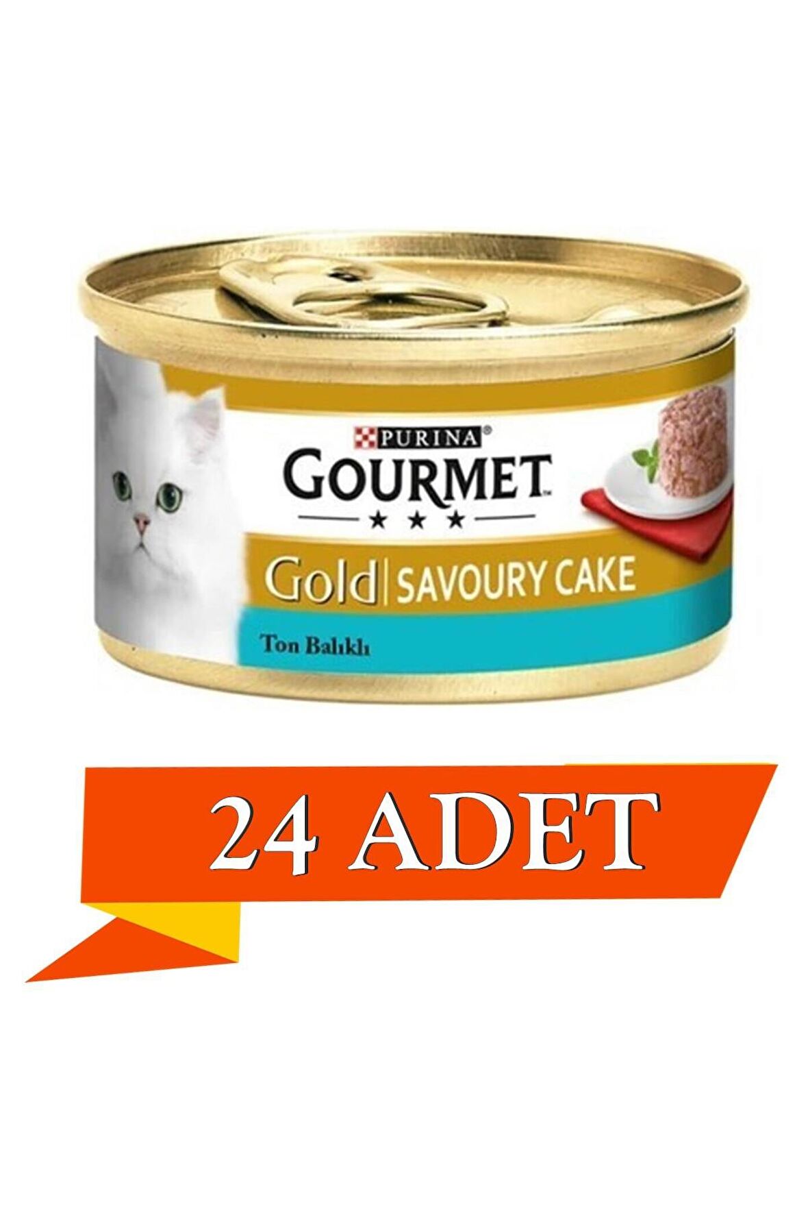 Gourmet Gold Savoury Cake Ton Balıklı konserve Yetişkin Kedi Maması 24 x 85 G