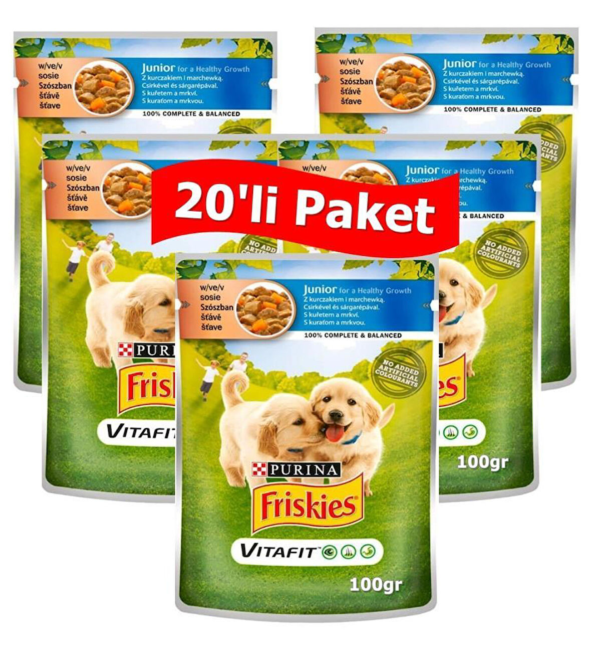 Friskies Junior Tavuklu ve Havuçlu Yavru Yaş Köpek Maması 100 gr*20 Adet