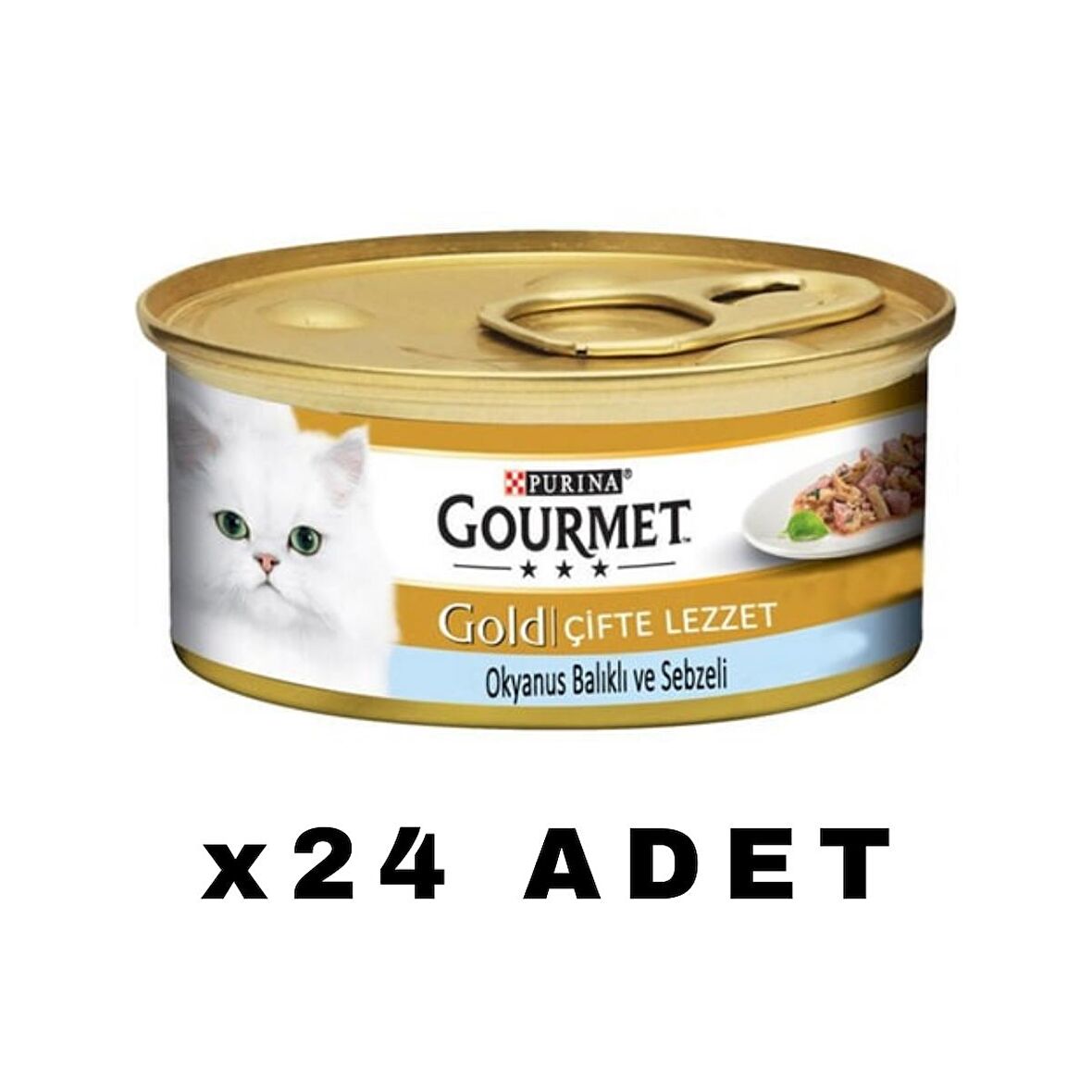 Gourmet Gold Okyanus Balıklı Ve Sebzeli Kedi Konservesi 85 gr x 24 ADET