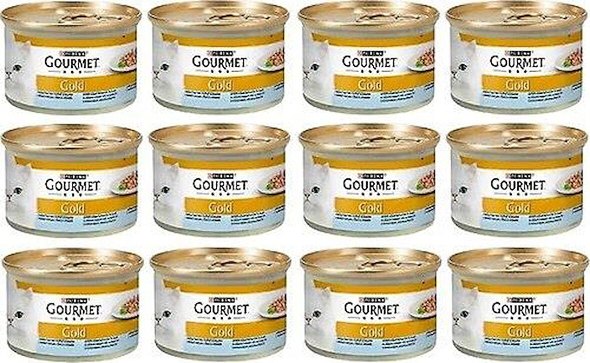 Gourmet Gold Parça Etli Okyanus Balıklı Ve Ispanak Soslu Kedi Konservesi 85g (12 Adet)