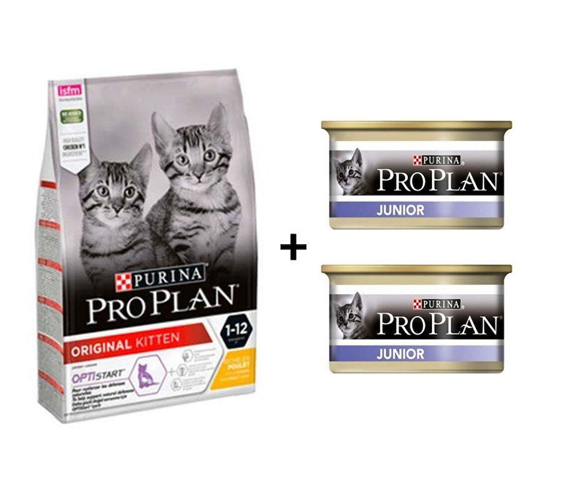 Pro Plan Kitten Tavuklu Yavru Kedi Maması 1.5 Kg+ 2 Adet Pro Plan Tavuklu Yavru Konserve 85 Gr