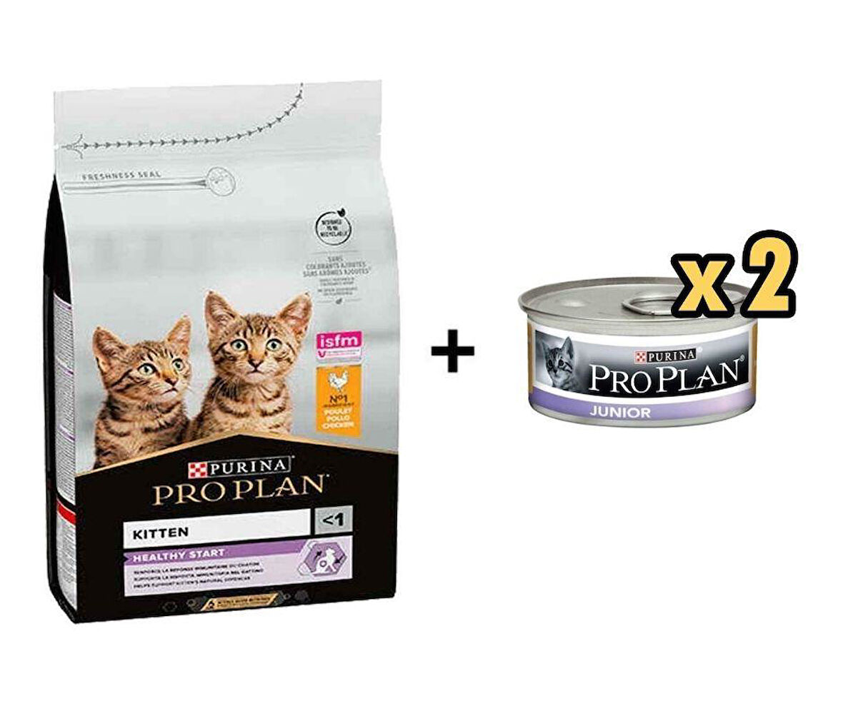 Pro Plan Kitten Tavuklu Yavru Kedi Maması 3 Kg + 2 Adet Pro Plan Tavuklu Yavru Konserve 85 Gr