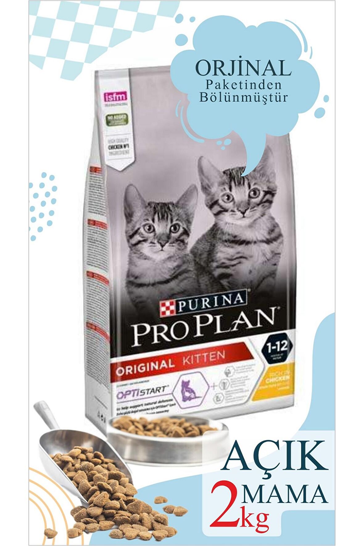 2 Kg Vakumlu Poşet Pro Plan Tavuklu Pirinçli Yavru Kedi Mamasi Yüksek Proteinli