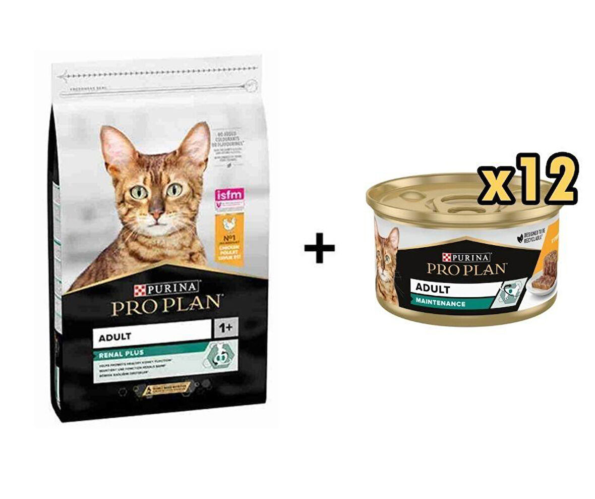 Pro Plan Tavuklu Yetişkin Kedi Maması 1.5 Kg + 12 Adet Proplan Adult Tavuk Etli Yetişkin Kedi Konservesi 85 Gr  