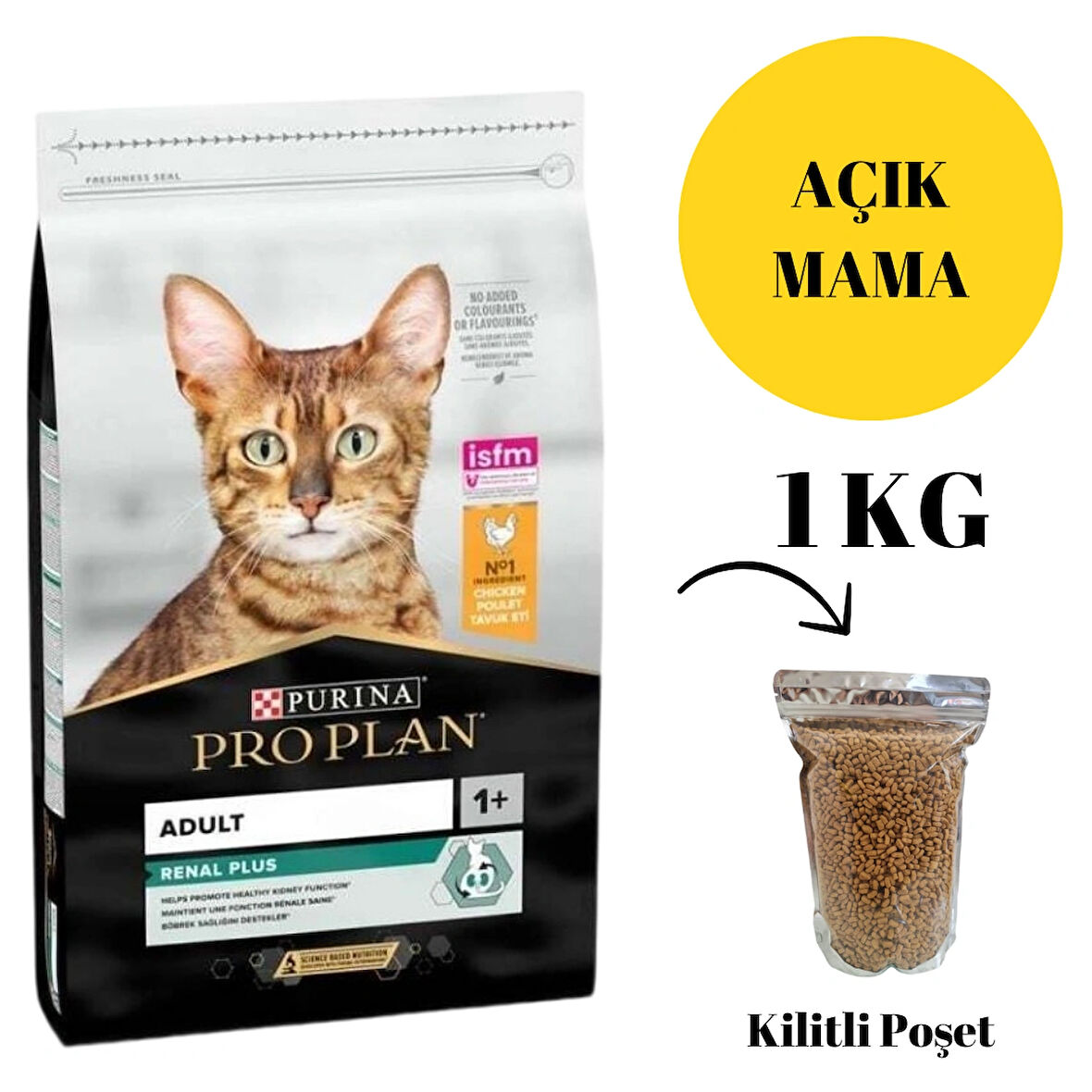 Pro Plan Renal Plus Tavuk Etli Yetişkin Kedi Maması  - Bölünmüş Paket - 1 KG
