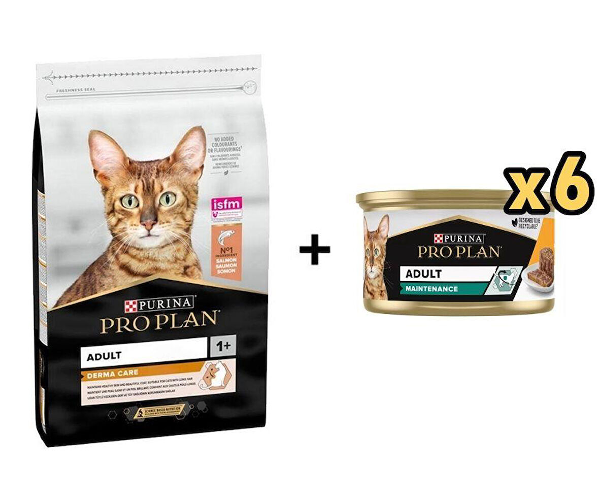 Pro Plan Elegant Somonlu Yetişkin Kedi Maması 3 kg + 6 Adet Proplan Adult Tavuk Etli Yetişkin Kedi Konservesi 85 Gr 