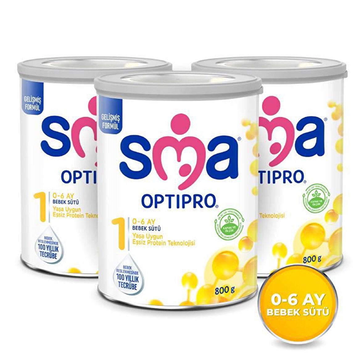 SMA Optipro 1 Probiyotik (0-6 Ay) Devam Sütü 800 gr-3 Adet