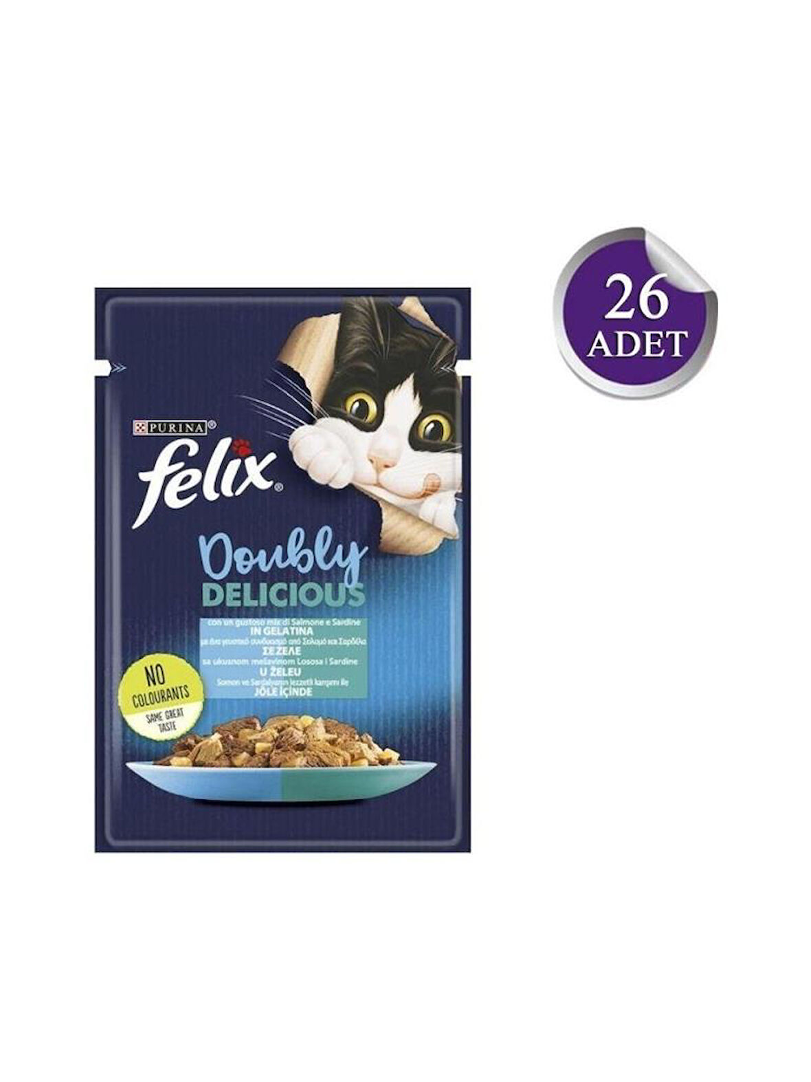 Felix Somon Ve Sardalyalı Kedi Yaş Mama 85 Gr*26 Adet