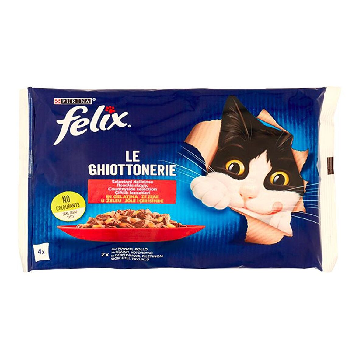 Felix Multipack Sığır ve Tavuk Etli Yaş Kedi Maması 4x85 gr