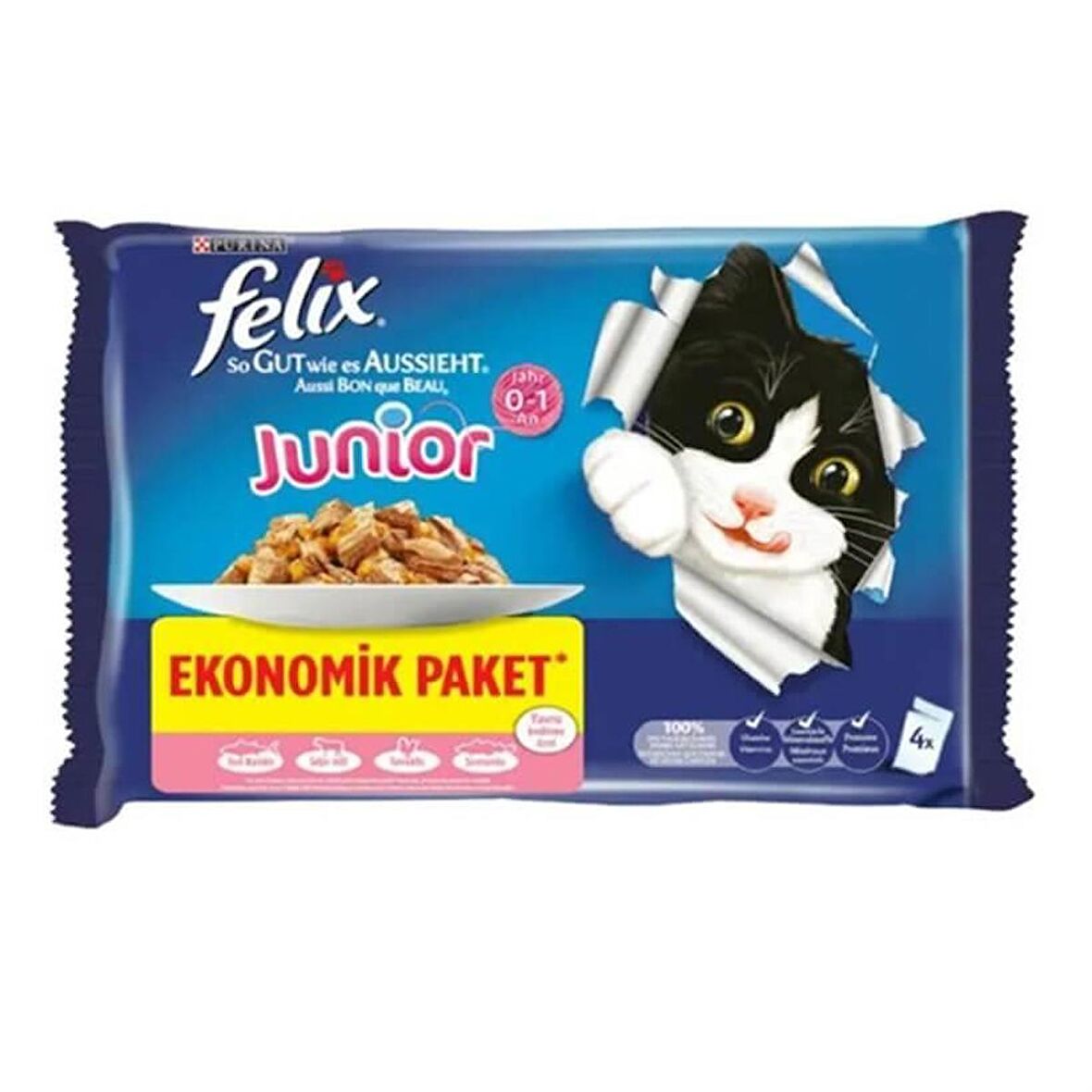 Felix Tavuklu Yavru Kedi Yaş Maması Eko Paket 85 Gr 24 Lü