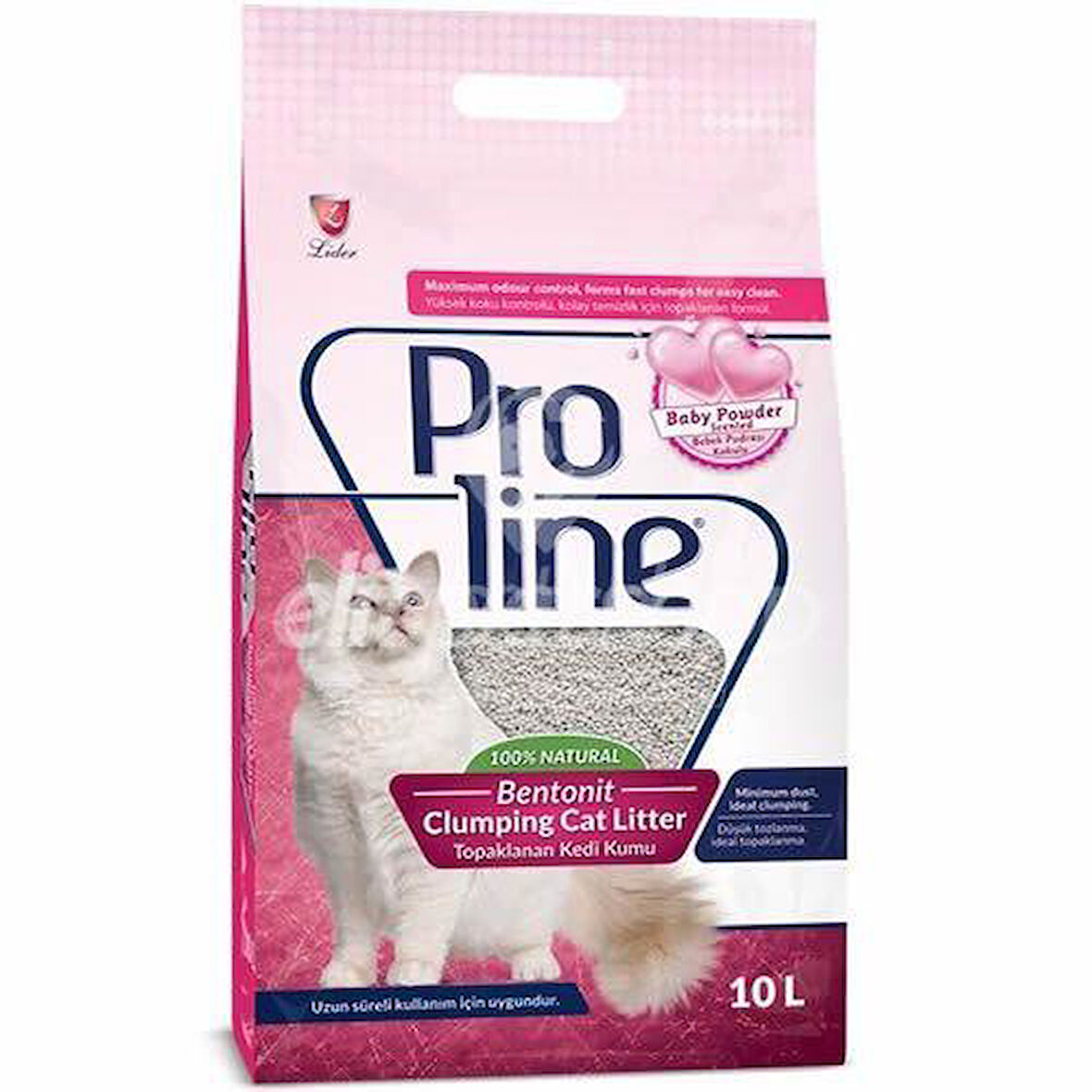 Proline Bentonit Kedi Kumu Kalın Taneli Bebek Pudralı 10 Lt