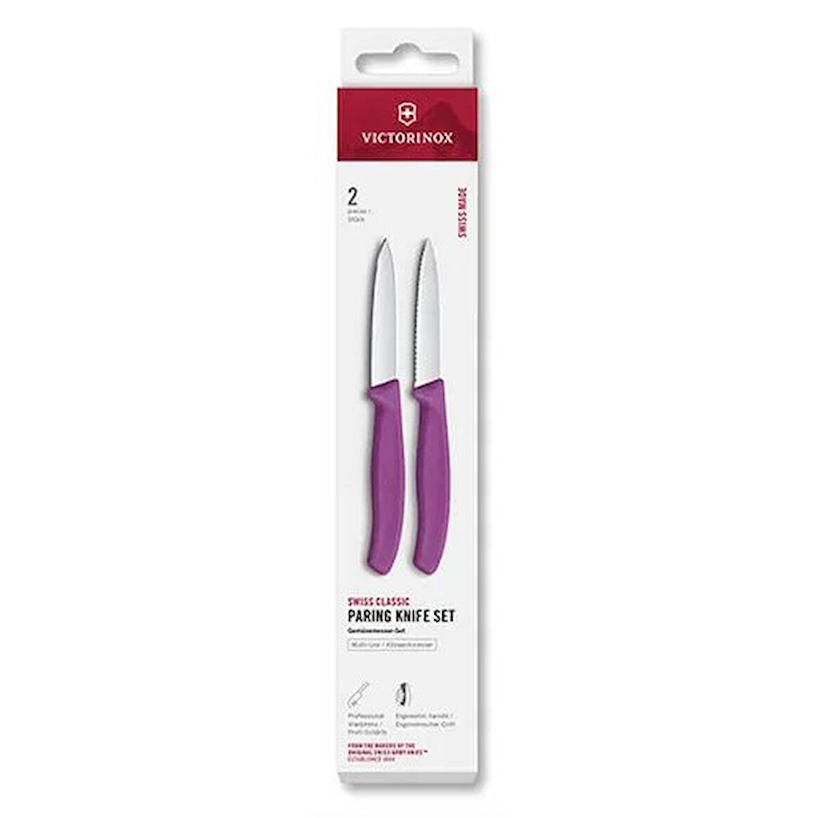 Victorinox 6.7695.2C1 Swiss Classic 2li Soyma Bıçağı Set, Mor