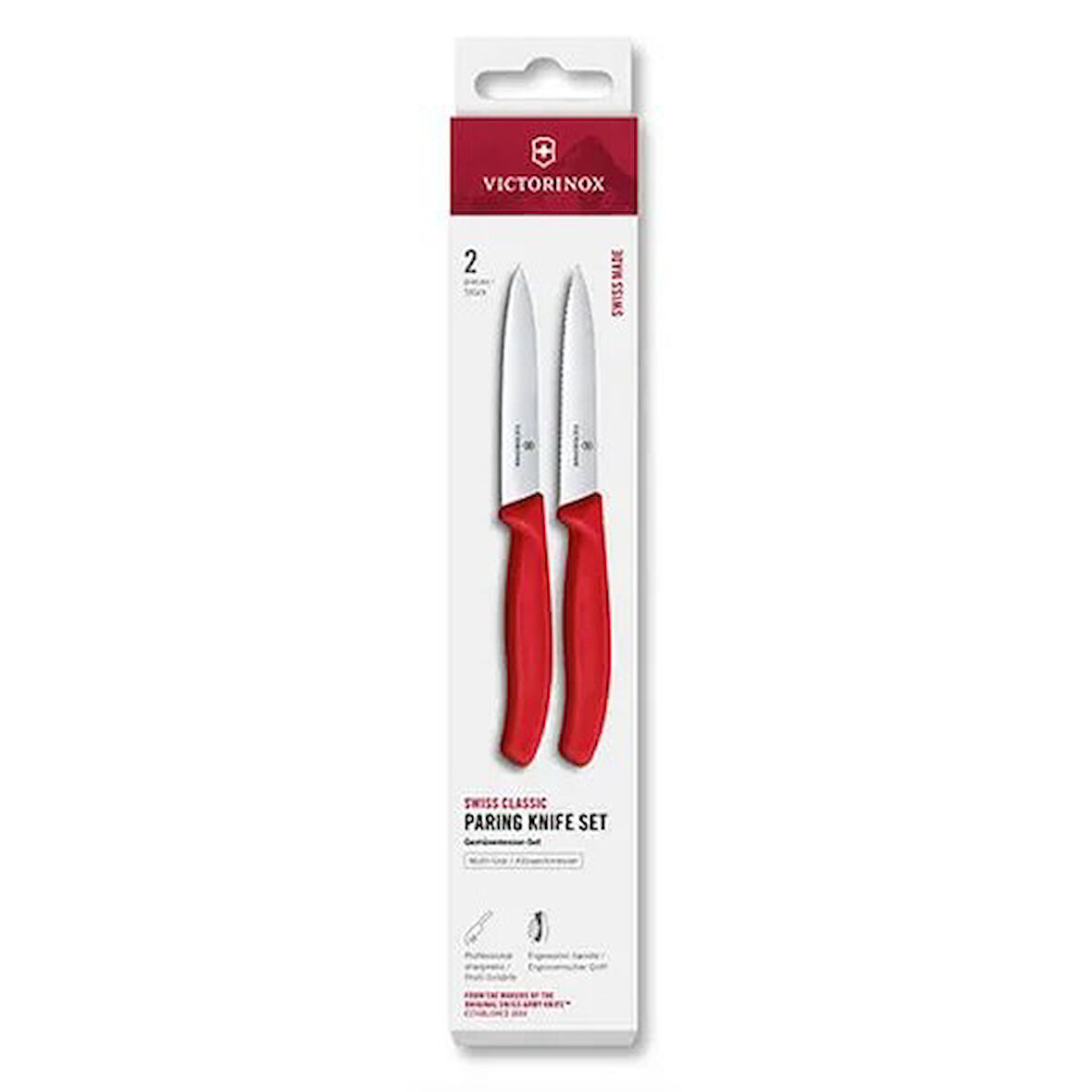 Victorinox 6.7791.2C1 Swiss Classic 2li 10cm Soyma Bıçağı Set, Kırmızı