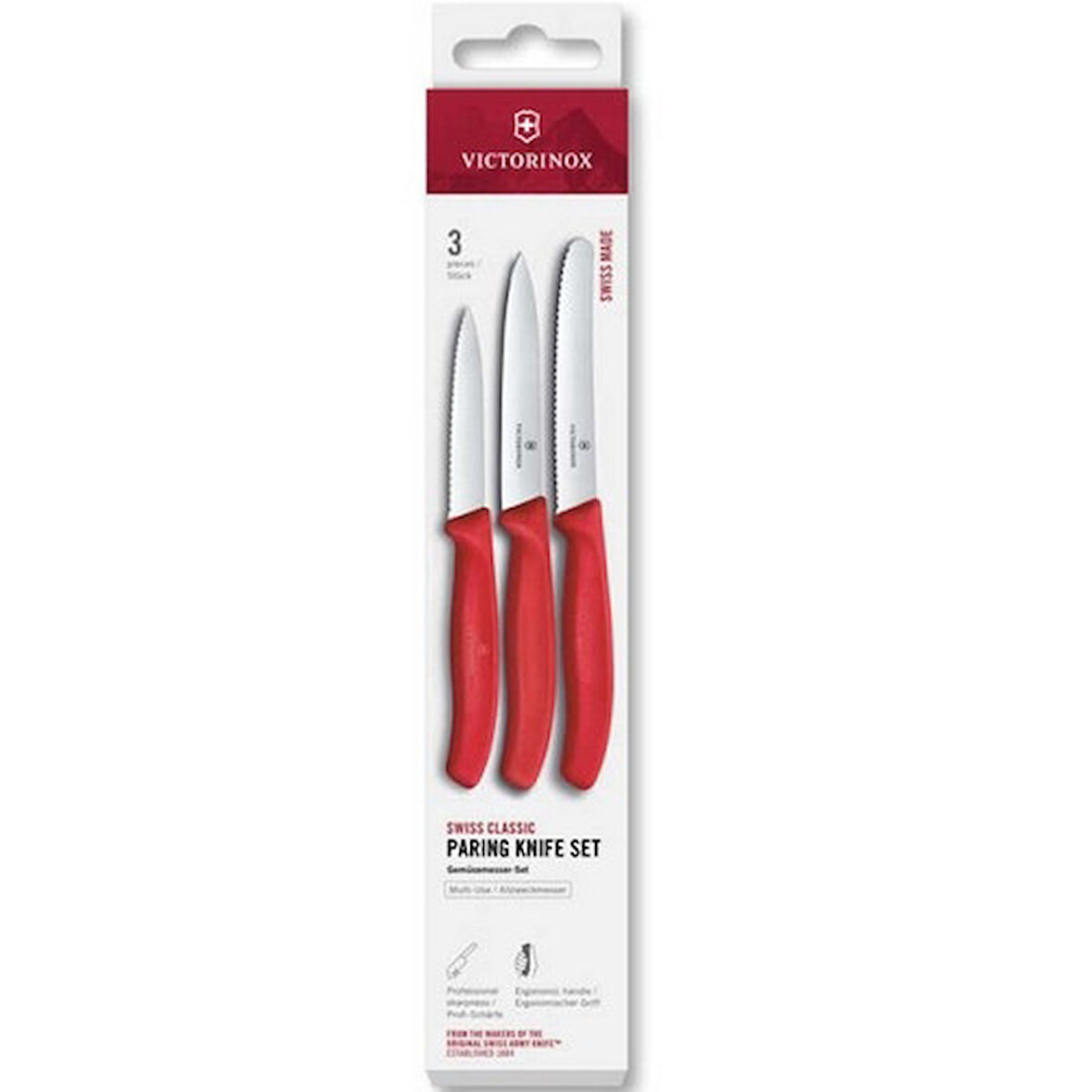 Victorinox 6.7111.34C1 Swiss Classic 3lü Bıçak Set, Kırmızı