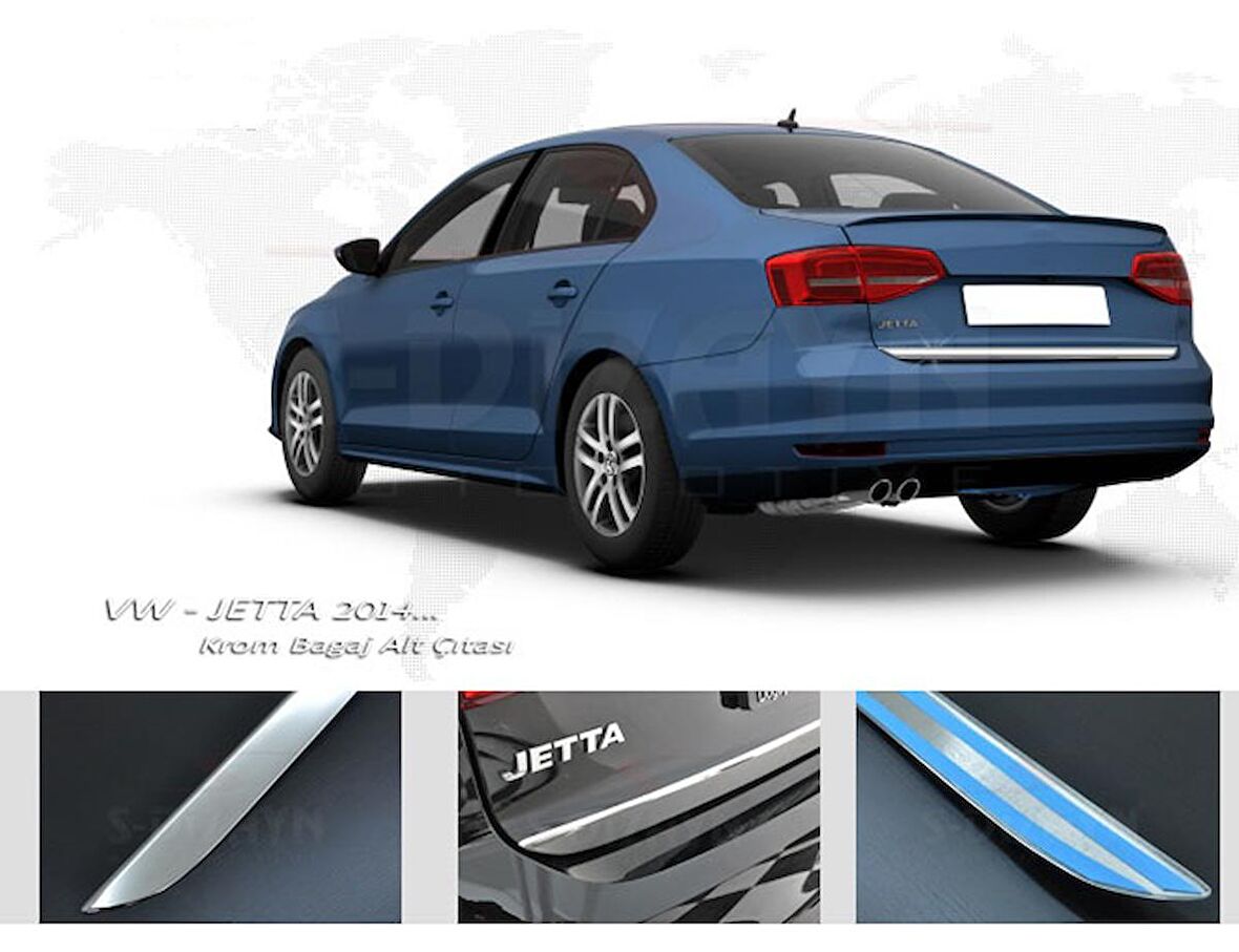 S-Dizayn VW Jetta Krom Bagaj Alt Çıta 2014 Üzeri