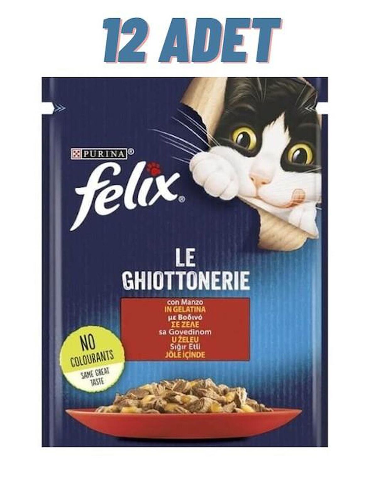 Felix Sığır Etli Yetişkin Kedi Konservesi Pouch 12x85 Gr