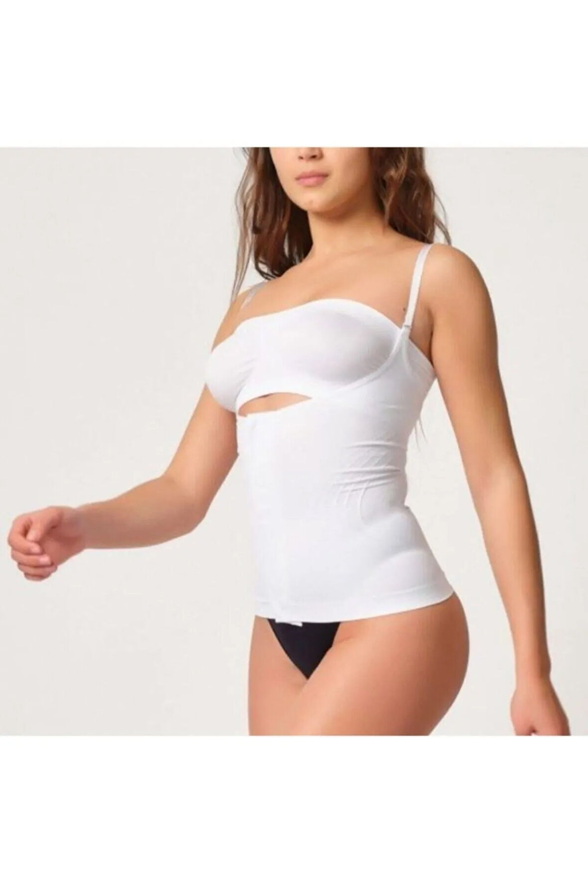 Mi 2030 Agraflı Göğsü Açık Atlet Korse Dikişsiz