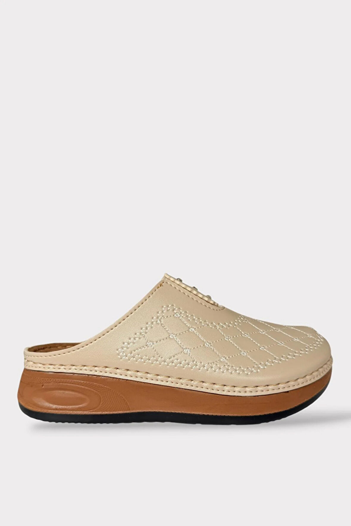 Önü Kapalı Kışlık Ortopedik Günlük Kadın Terlik BEJ